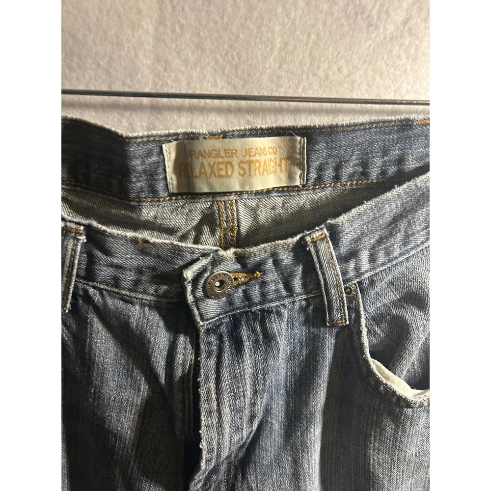 Wrangler Jeans Co Relaxed Straight Mens Denim Blue Jeans 34x30 99VAWHH